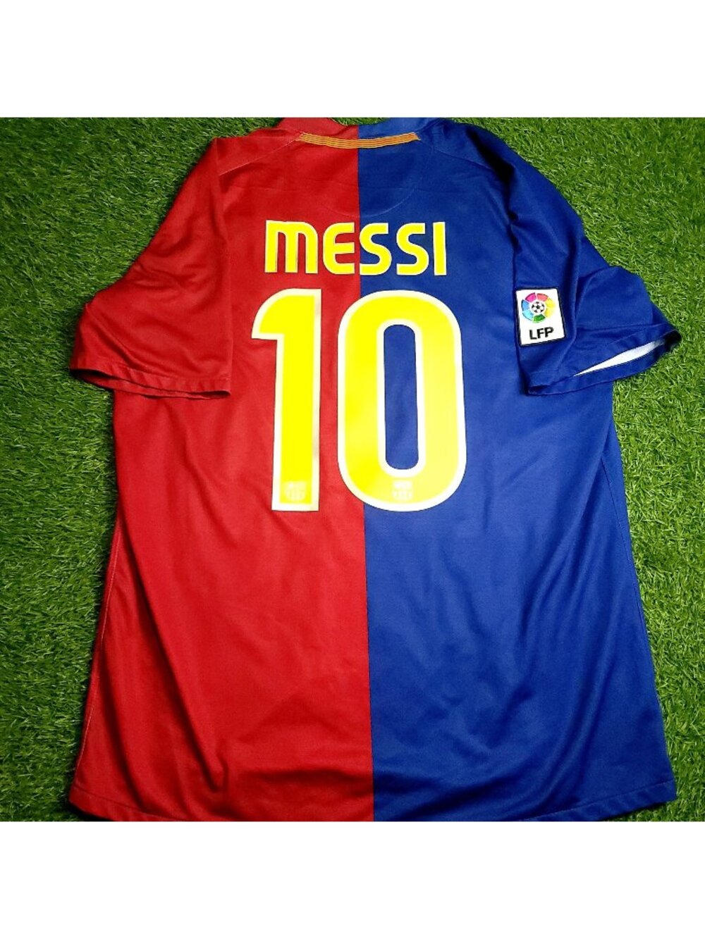 Messi Barcelona TREBLE 2008 2009 Soccer Jersey L SKU# 286784-655